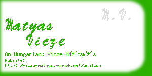 matyas vicze business card